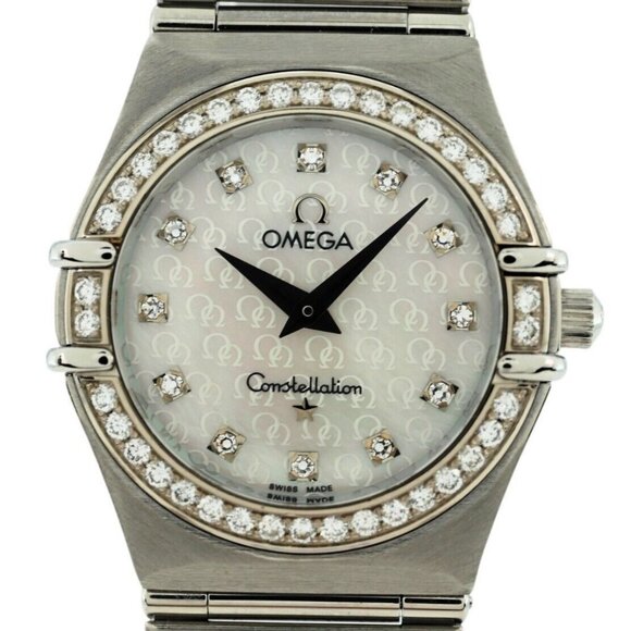 Omega 25mm Ladies Constellation MOP Diamond Logo Dial +Bezel Watch Ref: 1458.75! - Picture 1 of 10